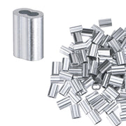 Confezione da 100 morsetti in alluminio da 3 mm per cavi metallici