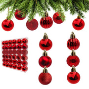 Set di 36 palline natalizie, infrangibili, diametro 30 mm, colore rosso