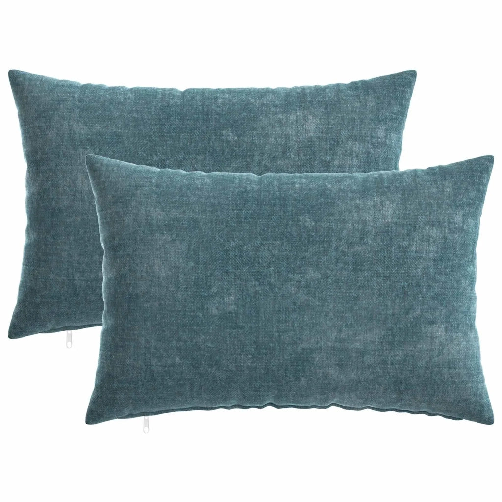 Federa 2 pz HEERLEN Blu 50 x 70 cm Tessuto Chenille 911357