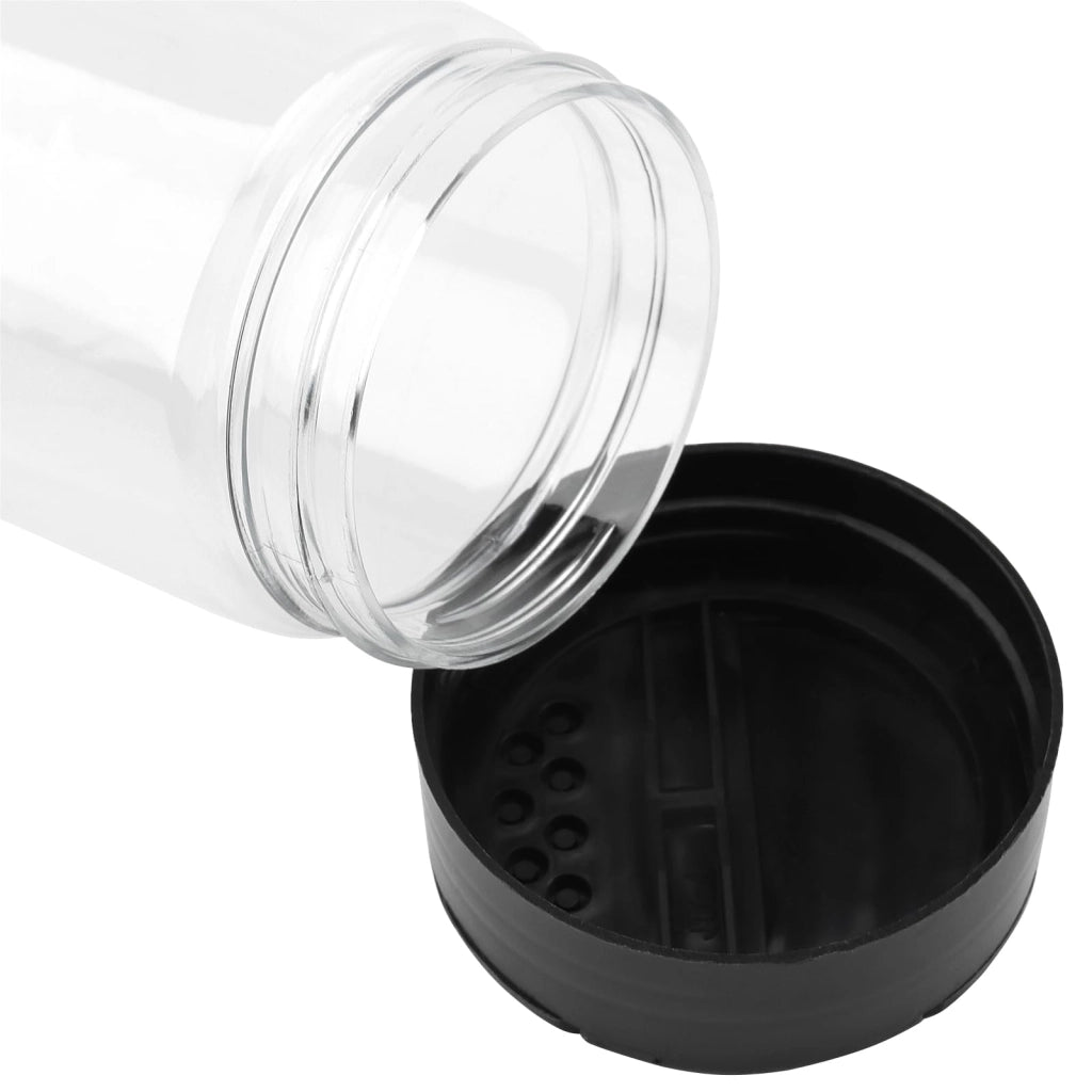 50 contenitori per spezie da 200 ml con coperchio dosatore, trasparenti