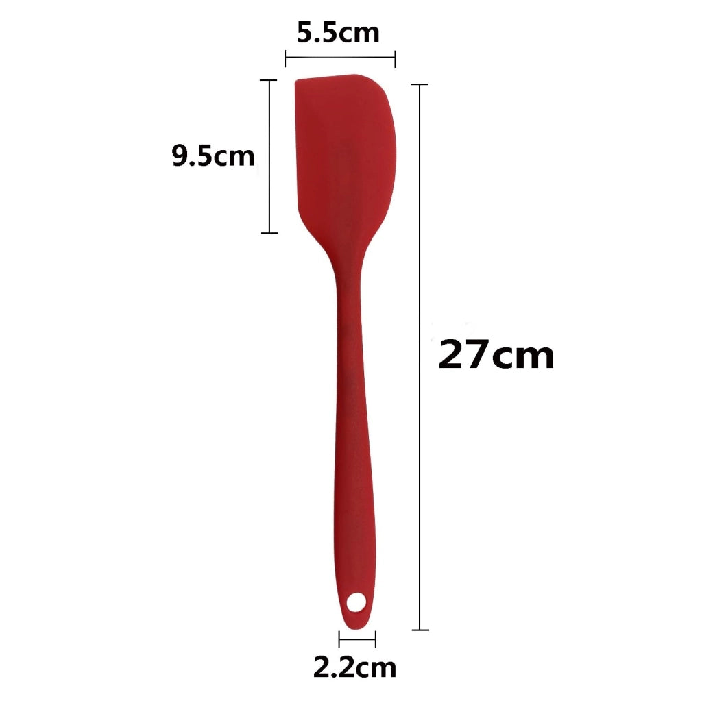 Spatola in silicone, resistente al calore, con rivestimento antiaderente, grande, di colore rosso