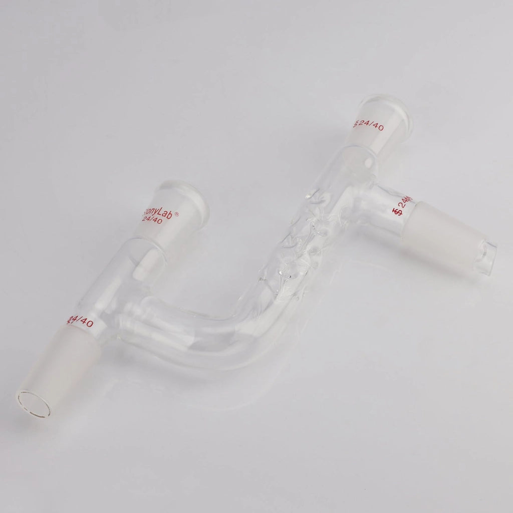 Adattatore per distillazione Kjeldahl, a 4 vie, attacco 24/40, in vetro borosilicato