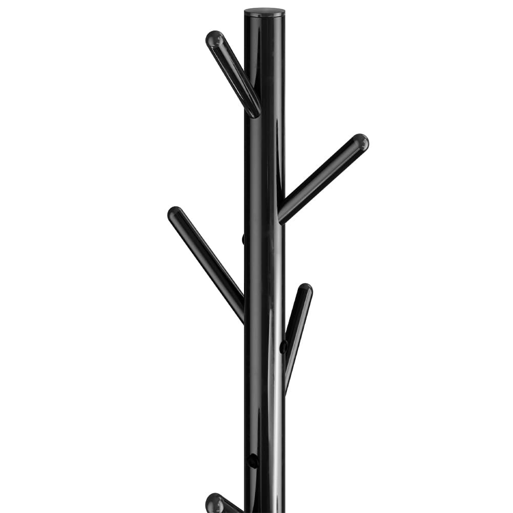 Appendiabiti con 6 ganci e ripiano, colore nero, 180 cm