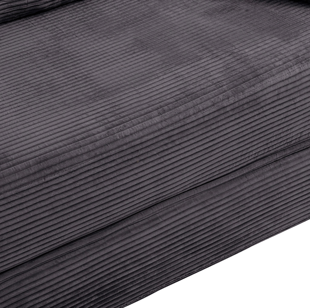 Divano letto pieghevole 2 in 1 173x176 cm in schiuma nero con 3 cuscini