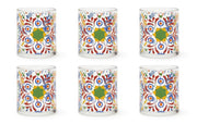 Set di 6 bicchieri in vetro, capacità 250 ml, multicolore, design geometrico