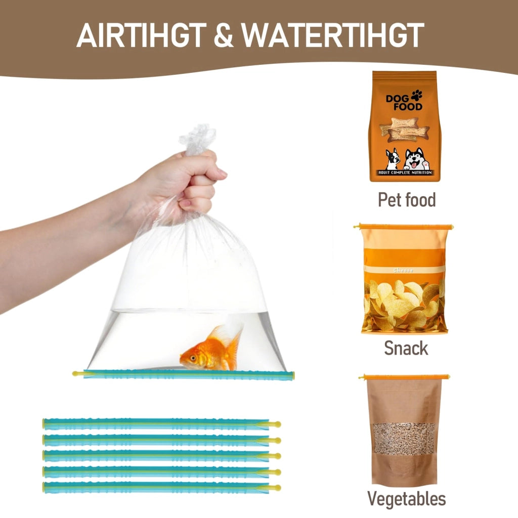 35 clip per sacchetti, 7 dimensioni, da 8 a 28,5 cm, riutilizzabili, colorati