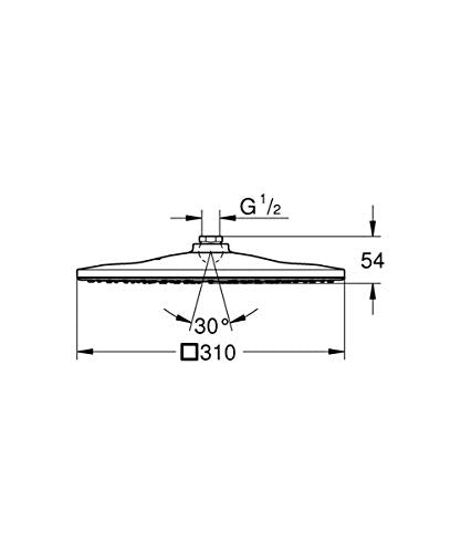 Soffione doccia Rainshower Mono 310 Cube con giunto sferico, sistema anticalcare, cromato