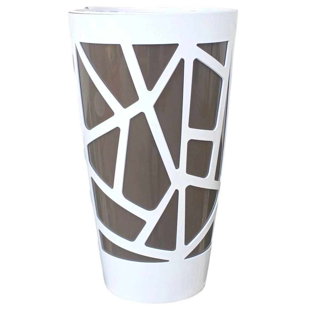VASO MOSAIC CURVE D.32XH55CM TALPA/BIANCO.