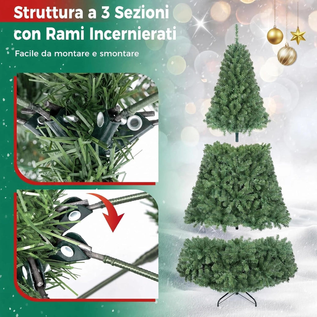Albero di Natale 210 cm con Luci LED