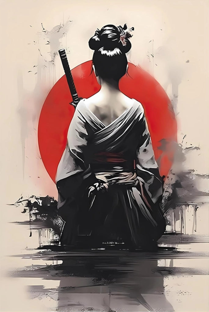 Poster Samurai, Ninja, Monte Fuji, 30x40 cm, modello JP-09