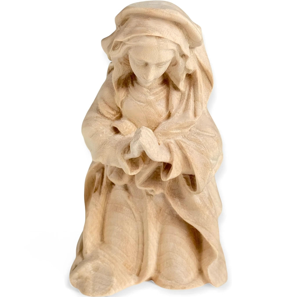Figura per presepe, rappresentante la Madonna, in legno di acero, dipinta a mano, altezza 6 cm