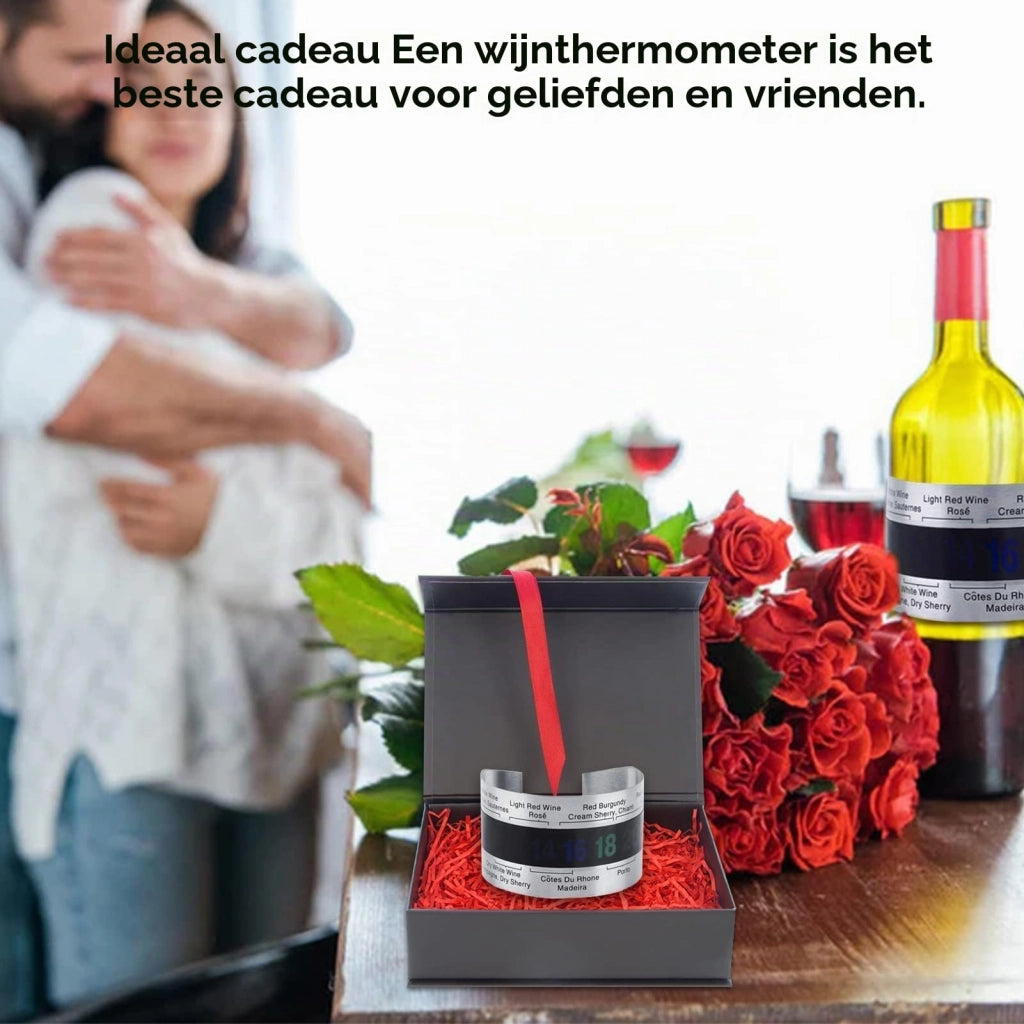 Termometro per vino con display LCD, in acciaio inossidabile, diametro 6 cm