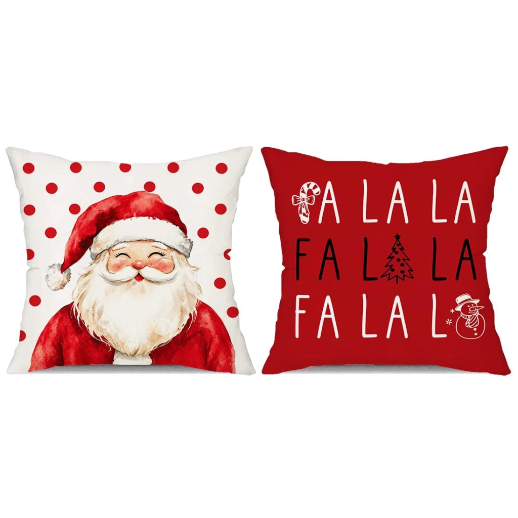Cuscini decorativi a forma di Babbo Natale, 45x45 cm, confezione da 2