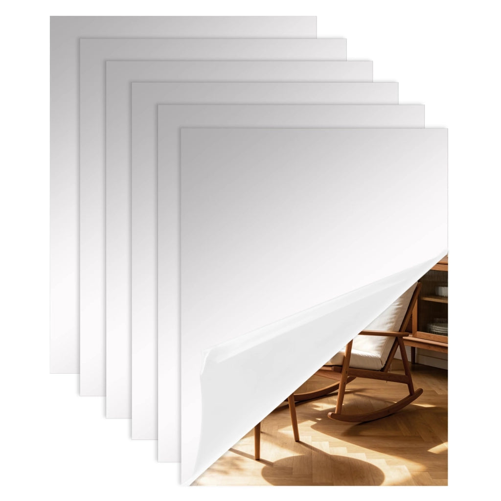 6 specchi da parete in acrilico, adesivi, dimensioni 30x40 cm, senza cornice