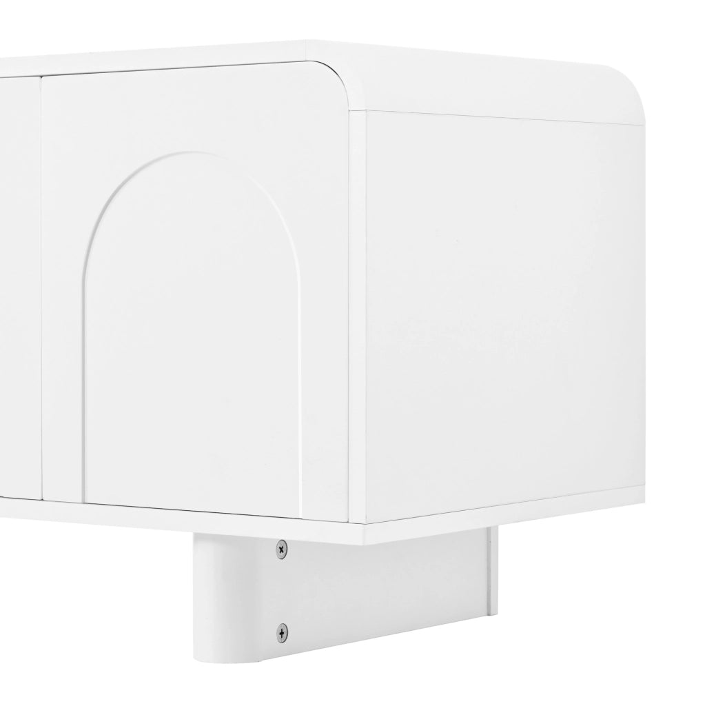 Mobile TV 180 x 40 x 46 cm in MDF e truciolare bianco con contenitore