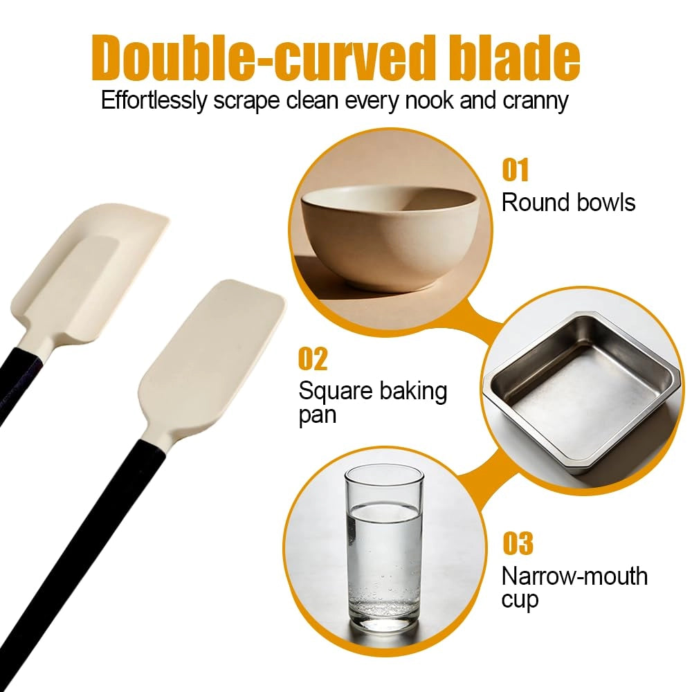 Set di spatole in silicone, 4 pezzi, ideali per impastare, utensili da cucina, rivestimento antiaderente