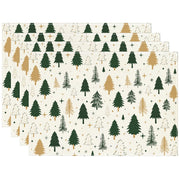 Set di 4 sottopiatti natalizi in lino, dimensioni 30x45 cm, lavabili