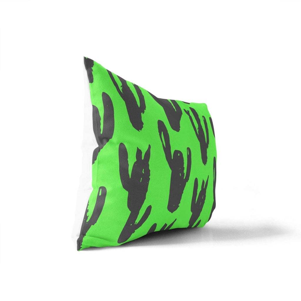 Custodia per cuscino decorativo, 45x60 cm, verde neon-rosso, con cerniera