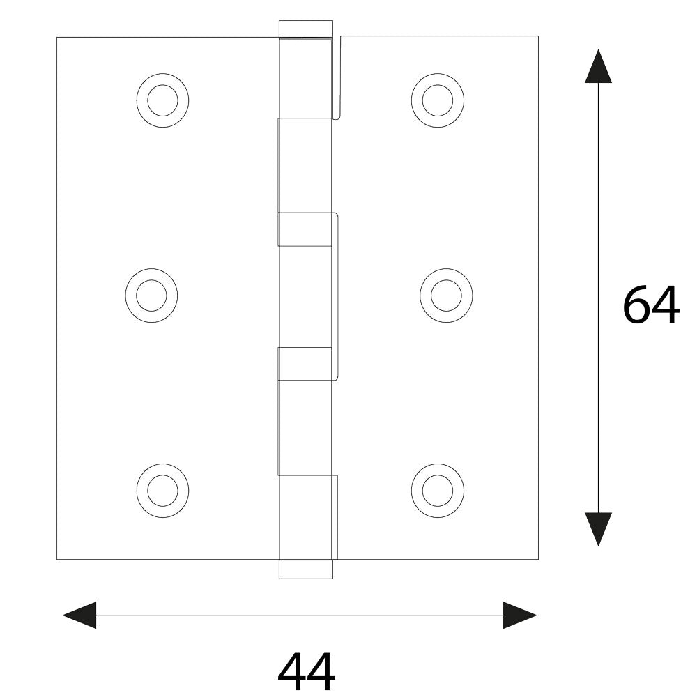 CERNIERA ACCIAIO ZINCATO ART.838 mm  64 x 44 - pz. 4
