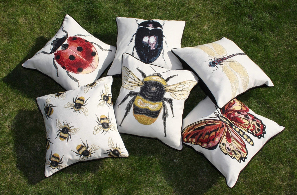 Cuscino decorativo, 43x43 cm, misto cotone, motivo floreale, Queen Bee