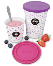 Coperchi in silicone per vasetti di yogurt da 150-500g, confezione da 2 pezzi, colore viola