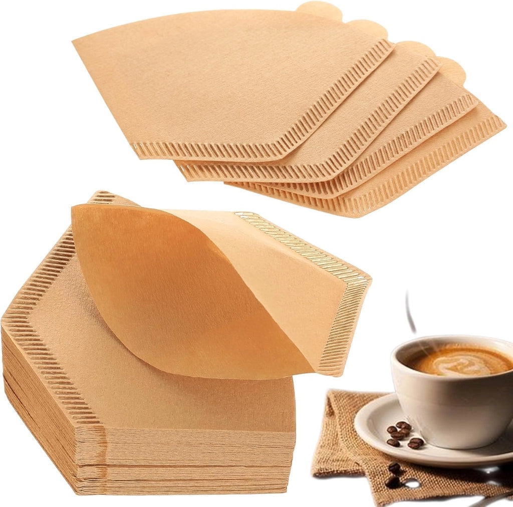 Filtri per caffè, dimensione 4, conici, non sbiancati, confezione da 100 pezzi, adatti per 8-12 tazze