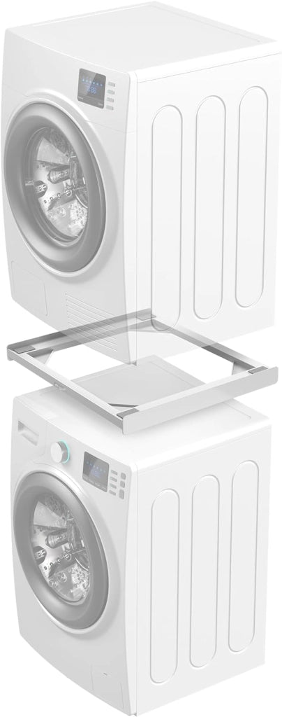 Meliconi base torre basic l60, kit di sovrapposizione lavatrice asciugatrice universale, supporto asciugatrice premontato, cinghia di sicurezza con fibbia in metallo, portata 250 kg, bianco