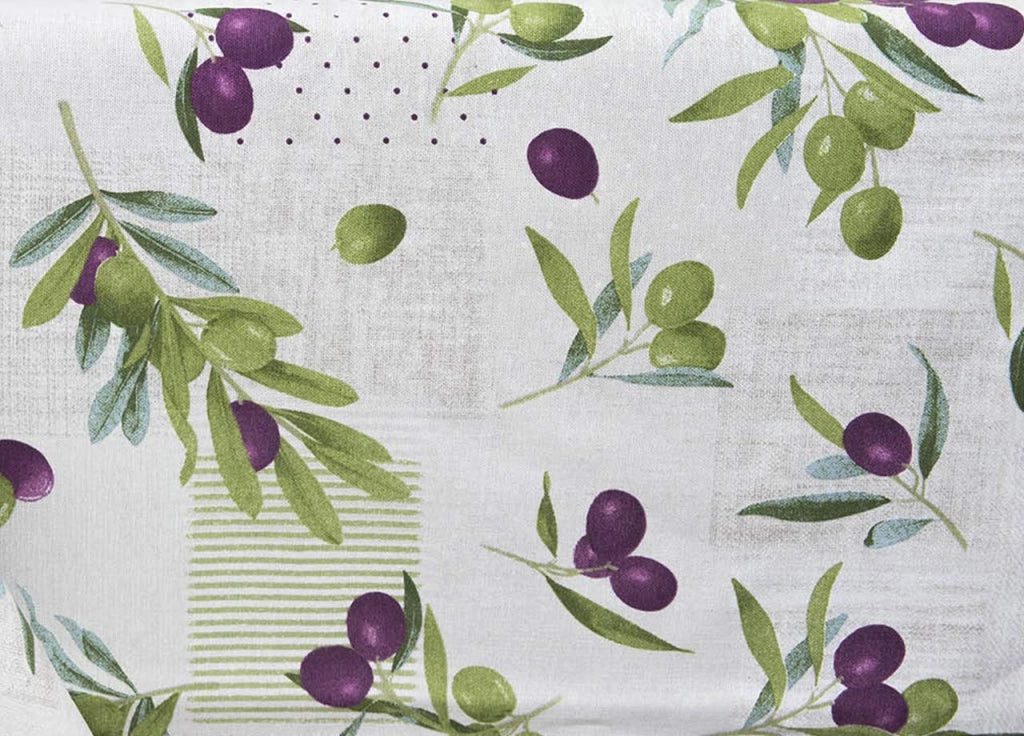 Tovaglia, dimensioni 140x240 cm, motivo a olive, 100% cotone