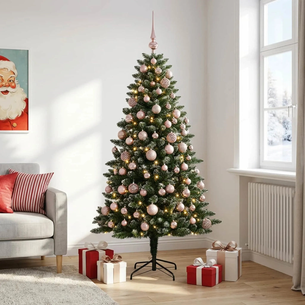 Albero di Natale Artificiale con Palline 210 cm 300 LED 3466723