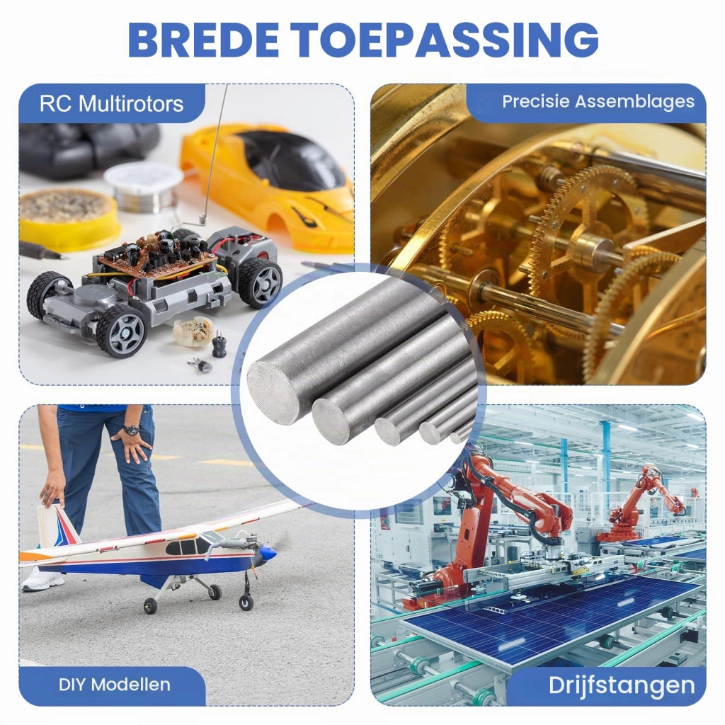 4 barre in titanio, diametro 1,5 mm, lunghezza 20,3 cm, materiale TC4, forma circolare