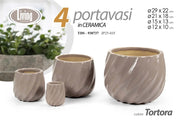 Set 4 portavasi in ceramica Ø28/20/14/10