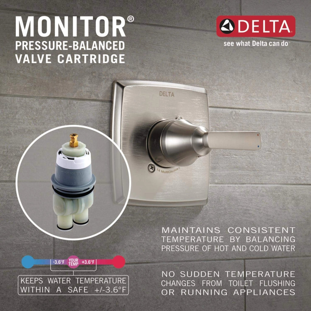 Kit di finitura per vasca e doccia con miscelatore monocomando, soffione con getti Touch-Clean, cromato