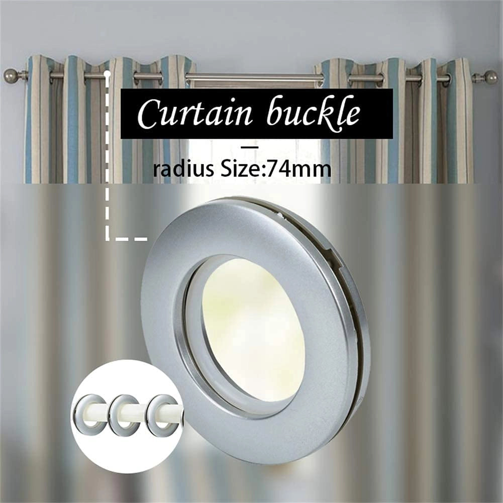 Anelli per tende, 25 pezzi, 40 mm, a quadretti, color argento, a basso rumore