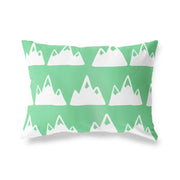 Copertura per cuscino decorativo, 45x60 cm, verde e bianco, con cerniera