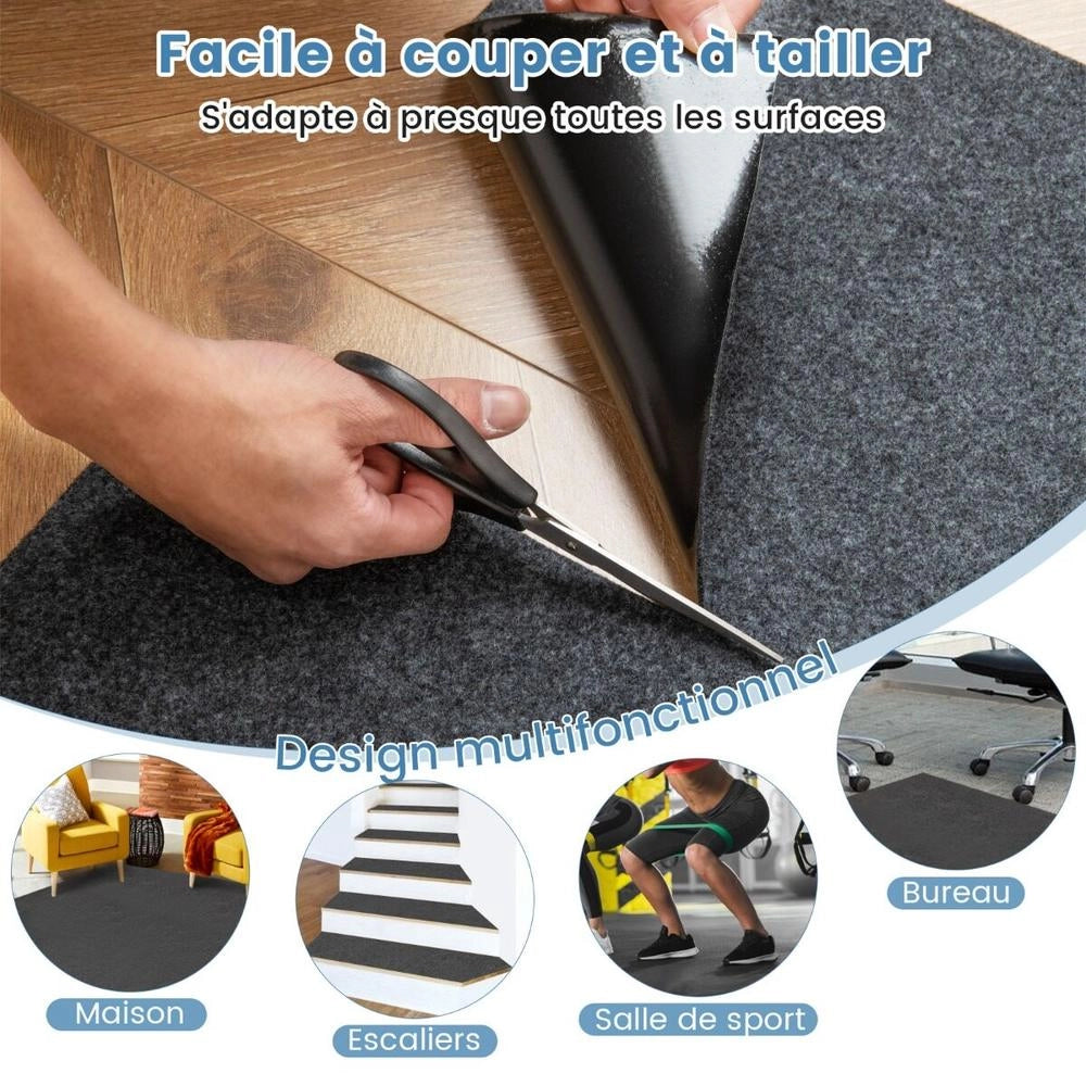Tappeto per Garage e Officina 800 x 220 cm Tappetino Assorbente Impermeabile Antiscivolo Lavabile con Nastro Biadesivo Grigio