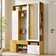 Mobile ingresso in MDF con specchio, scarpiera e guardaroba