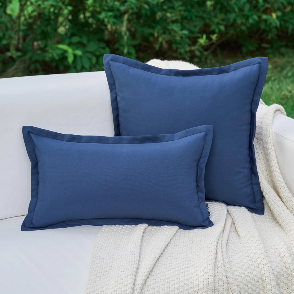 Coperte per cuscini, 50x50 cm, set da 2, impermeabili, colore blu navy