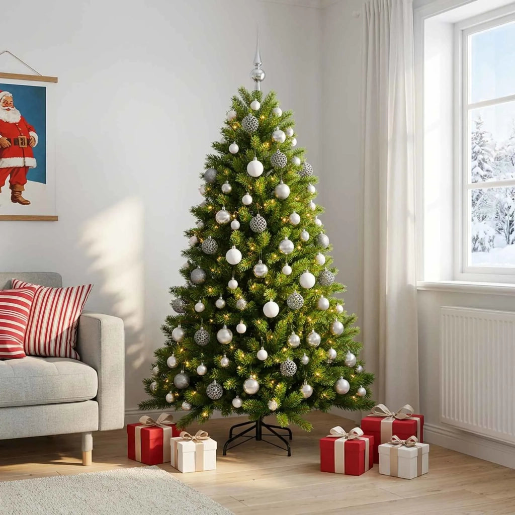 Albero di Natale Artificiale con Palline 210 cm 300 LED 3467255