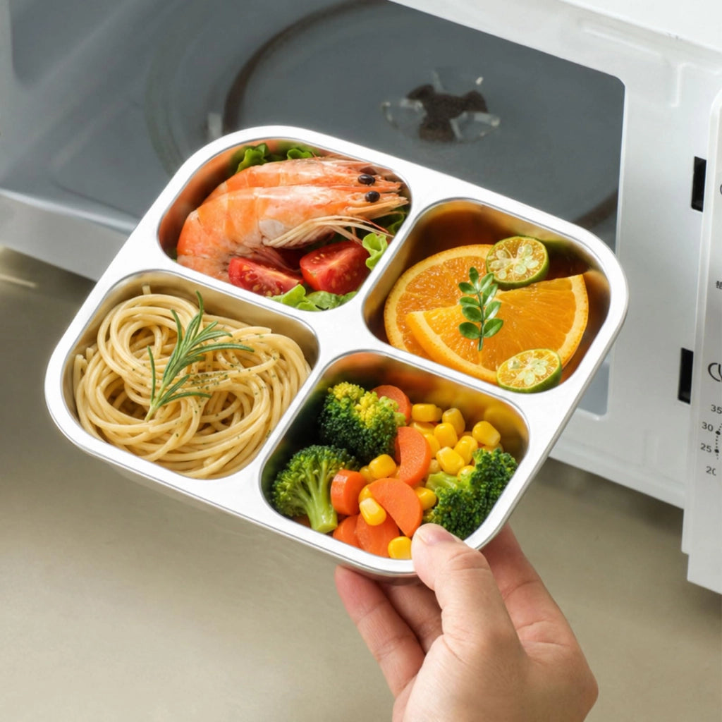 Contenitore per snack con scomparti, capacità 600 ml, a prova di perdite, ideale per scuola e lavoro