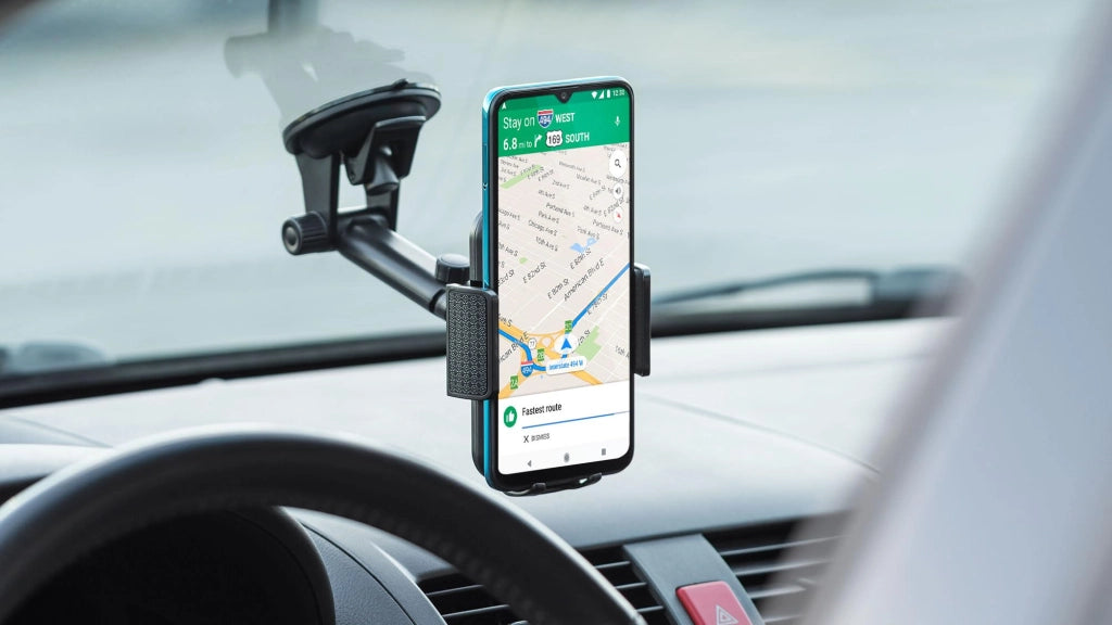 Supporto per telefono da auto, regolabile, rotazione a 360°, colore nero
