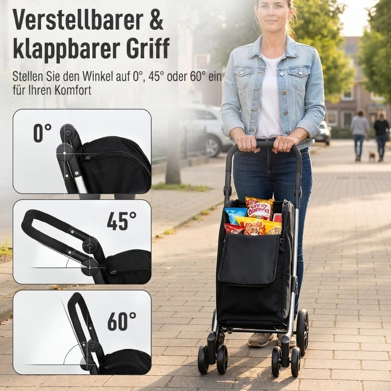 Carrello per la spesa 3 in 1 da 46 l, pieghevole, con vano termico