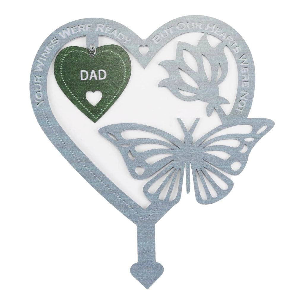 Pietra commemorativa a forma di cuore e farfalla, resistente agli agenti atmosferici, pannello da giardino