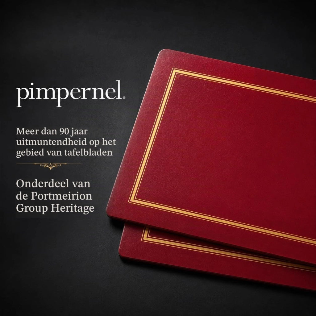 Set di sottopiatti in sughero, 4 pezzi, colore rosso, dimensioni 40 x 29,8 cm, stile classico