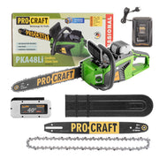 Motosega a batteria Procraft PKA48Li, 40V 8Ah, barra 406 mm, 3,7 kg