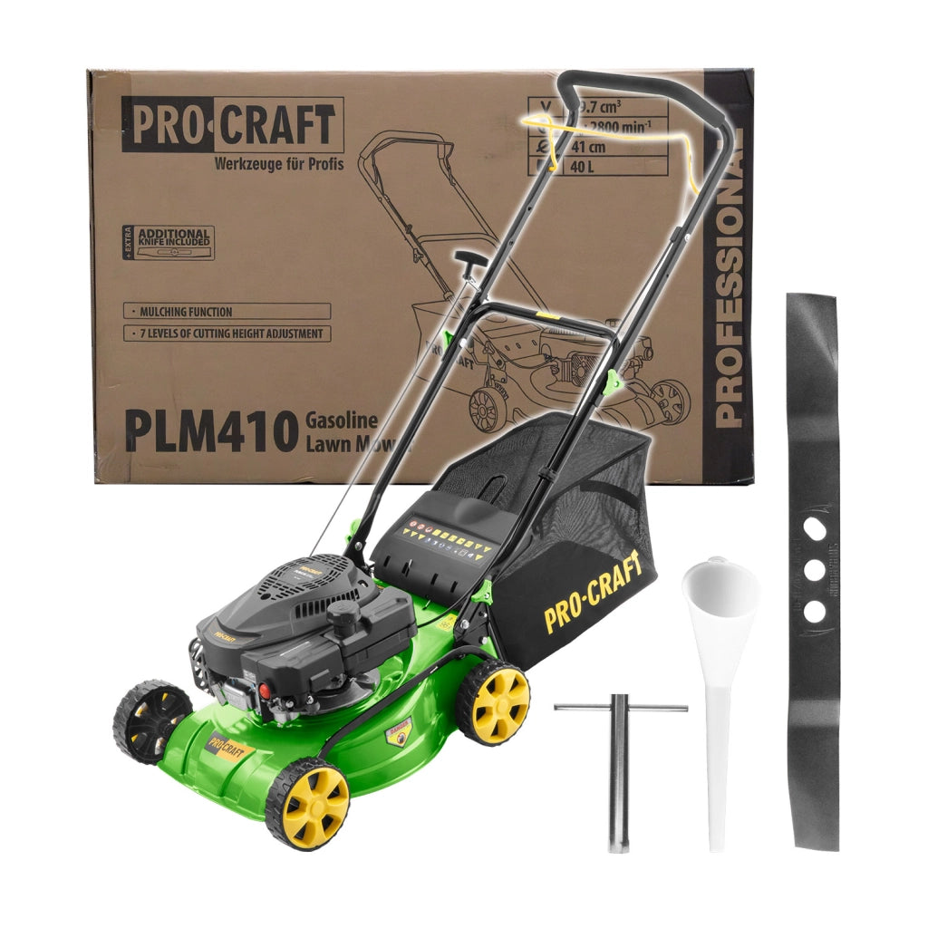 Tagliaerba a scoppio Procraft PLM410, 1600 W, 79,7 cm³, larghezza di taglio 410 mm