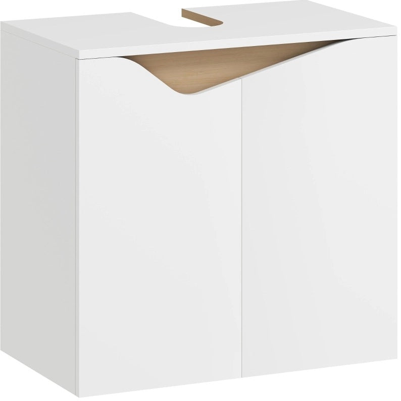 Mobile sottolavabo bianco per bagno con porte soft-close 60x35x57,9 cm