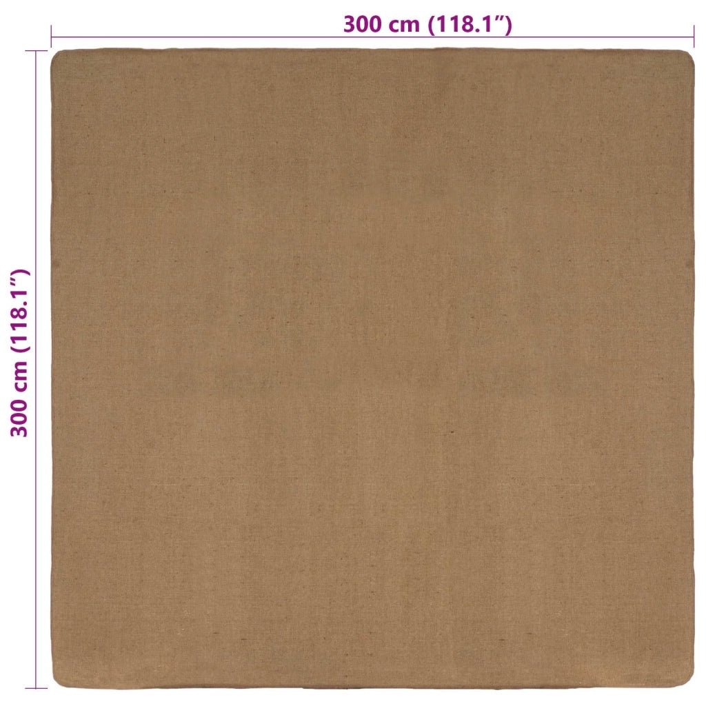 Tappeto da Area Marrone Chiaro 300 x 300 cm Juta 42010789