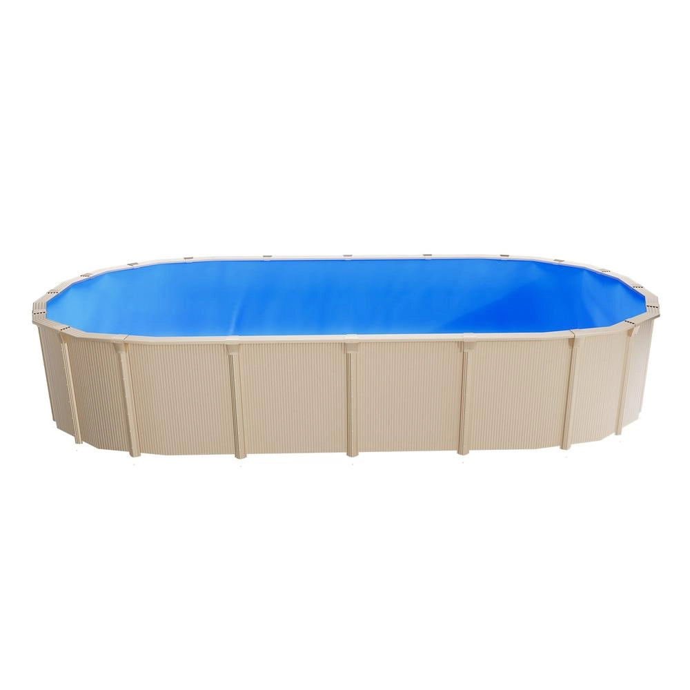 Rivestimento Liner per Piscina Fuori Terra Ovale 360 x 623 cm, Telo Interno in Vinile Blu con Bordo a Incastro, Altezza 120 cm
