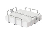 Portatovaglioli con supporto, acciaio cromato, 19x19x6,5 cm