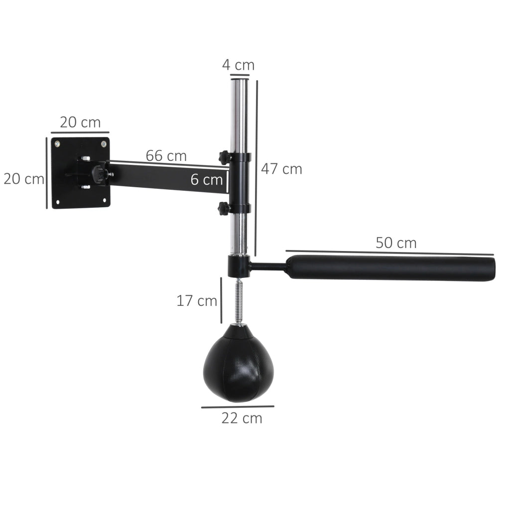 Attrezzo da boxe a parete con punching ball e barra reflex a 360°